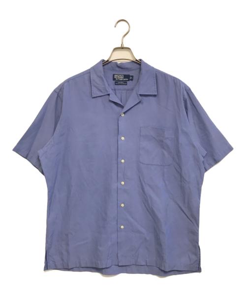 POLO RALPH LAUREN（ポロ・ラルフローレン）POLO RALPH LAUREN (ポロ・ラルフローレン) シルク混半袖オープンカラーシャツ ブルー サイズ:Lの古着・服飾アイテム