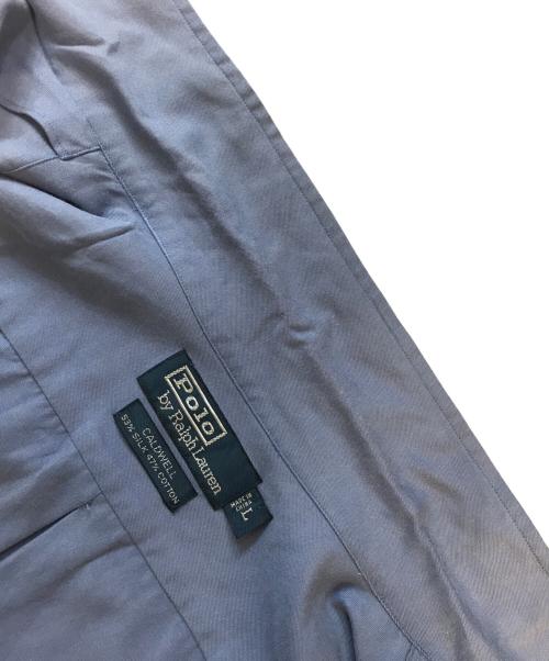 POLO RALPH LAUREN（ポロ・ラルフローレン）POLO RALPH LAUREN (ポロ・ラルフローレン) シルク混半袖オープンカラーシャツ ブルー サイズ:Lの古着・服飾アイテム