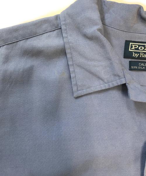 POLO RALPH LAUREN（ポロ・ラルフローレン）POLO RALPH LAUREN (ポロ・ラルフローレン) シルク混半袖オープンカラーシャツ ブルー サイズ:Lの古着・服飾アイテム