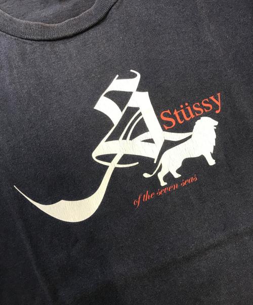 stussy（ステューシー）stussy (ステューシー) プリントTシャツ ネイビー サイズ:Mediumの古着・服飾アイテム