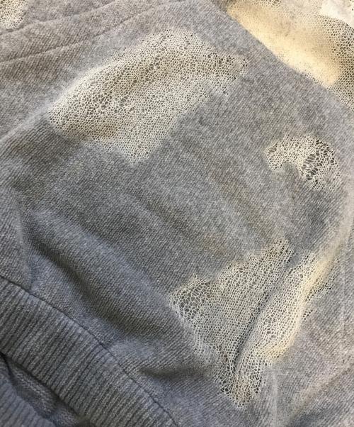 doublet（ダブレット）doublet (ダブレット) RIPPED OFF KNIT HOODIE グレー サイズ:Sの古着・服飾アイテム
