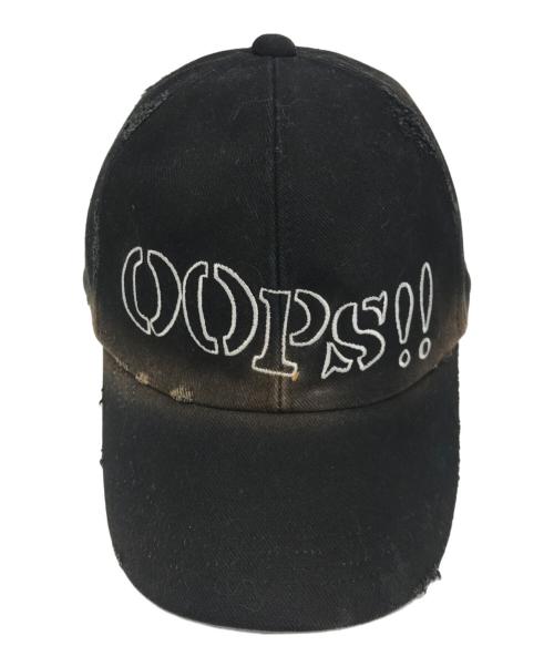 KAMIYA（カミヤ）KAMIYA (カミヤ) CA4LA (カシラ) OOPS DISTRESSED CAP ブラック サイズ:表記なしの古着・服飾アイテム