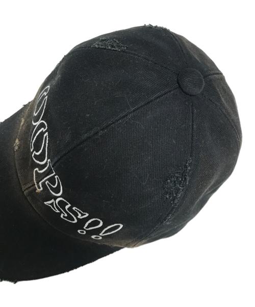 KAMIYA（カミヤ）KAMIYA (カミヤ) CA4LA (カシラ) OOPS DISTRESSED CAP ブラック サイズ:表記なしの古着・服飾アイテム
