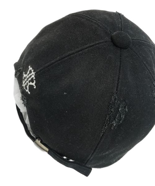 KAMIYA（カミヤ）KAMIYA (カミヤ) CA4LA (カシラ) OOPS DISTRESSED CAP ブラック サイズ:表記なしの古着・服飾アイテム