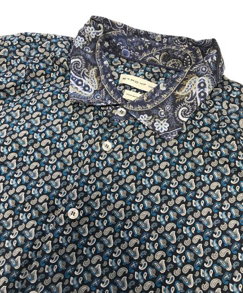 ETRO（エトロ）ETRO (エトロ) 総柄ペイズリーシャツ ネイビー サイズ:47の古着・服飾アイテム