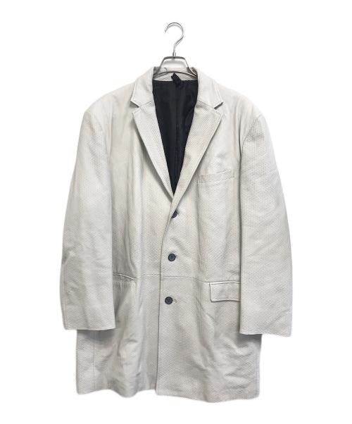 Barassi（バラシ）Barassi (バラシ) 型押しレザーコート アイボリー サイズ:2Lの古着・服飾アイテム