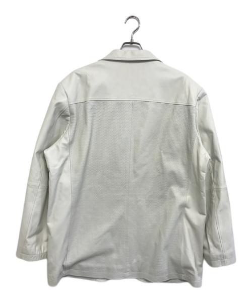 Barassi（バラシ）Barassi (バラシ) 切替レザージャケット アイボリー サイズ:3Lの古着・服飾アイテム