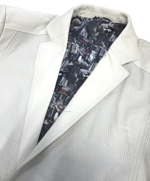 Barassi（バラシ）Barassi (バラシ) 切替レザージャケット アイボリー サイズ:3Lの古着・服飾アイテム