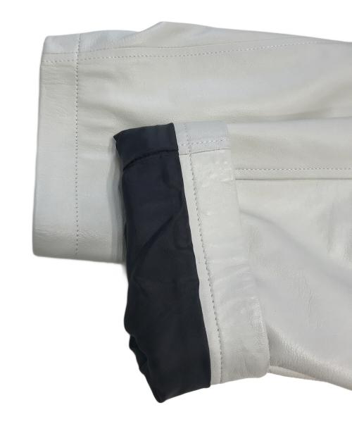 Barassi（バラシ）Barassi (バラシ) 切替レザージャケット アイボリー サイズ:3Lの古着・服飾アイテム