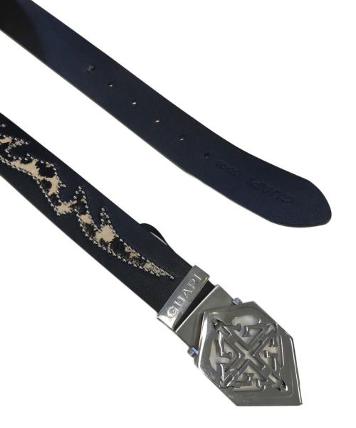 GUAPI（グアピ）GUAPI (グアピ) SILVER EMBLEM BELT ブラックの古着・服飾アイテム