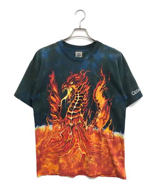 LIQUID BLUE（リキッドブルー）LIQUID BLUE (リキッドブルー) 90sプリントTシャツ ネイビー サイズ:Ⅿの古着・服飾アイテム