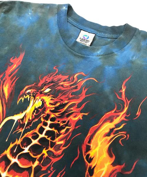 LIQUID BLUE（リキッドブルー）LIQUID BLUE (リキッドブルー) 90sプリントTシャツ ネイビー サイズ:Ⅿの古着・服飾アイテム