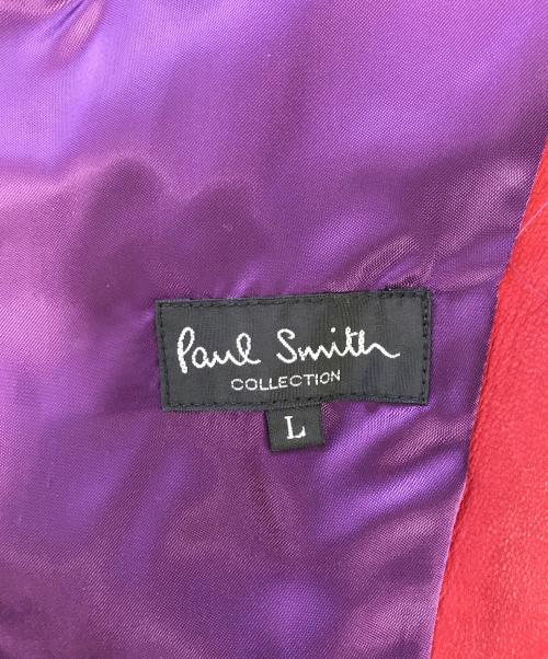 PAUL SMITH（ポールスミス）PAUL SMITH (ポールスミス) レザーサファリジャケット レッド サイズ:Lの古着・服飾アイテム