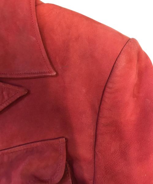 PAUL SMITH（ポールスミス）PAUL SMITH (ポールスミス) レザーサファリジャケット レッド サイズ:Lの古着・服飾アイテム