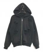 JUN/NAKAYAMAジュン ナカヤマ）の古着「THERMAL LAYERED ZIP HOODIE」｜ブラック