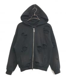 JUN/NAKAYAMA（ジュン ナカヤマ）の古着「THERMAL LAYERED ZIP HOODIE」｜ブラック
