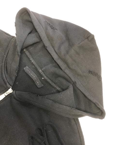 JUN/NAKAYAMA（ジュン ナカヤマ）JUN/NAKAYAMA (ジュン ナカヤマ) THERMAL LAYERED ZIP HOODIE ブラック サイズ:46の古着・服飾アイテム
