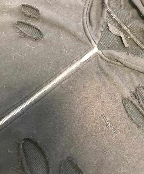 JUN/NAKAYAMA（ジュン ナカヤマ）JUN/NAKAYAMA (ジュン ナカヤマ) THERMAL LAYERED ZIP HOODIE ブラック サイズ:46の古着・服飾アイテム