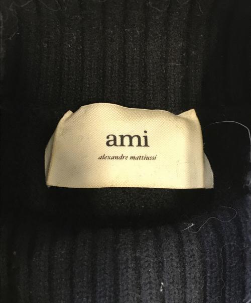 ami（アミ）ami (アミ) ハートロゴタートルネックニット ブラック サイズ:Mの古着・服飾アイテム