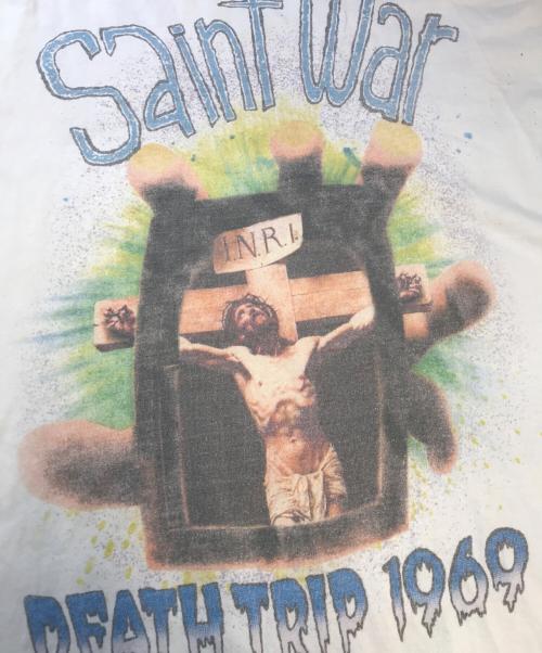 SAINT MICHAEL（セントマイケル）SAINT MICHAEL (セントマイケル) SAINT WAR SS TEE ホワイト サイズ:Lの古着・服飾アイテム