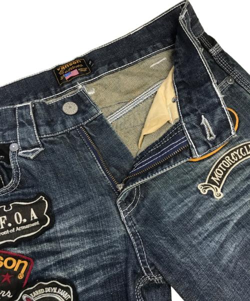 VANSON（バンソン）VANSON (バンソン) 刺繍デニムパンツ インディゴ サイズ:30の古着・服飾アイテム