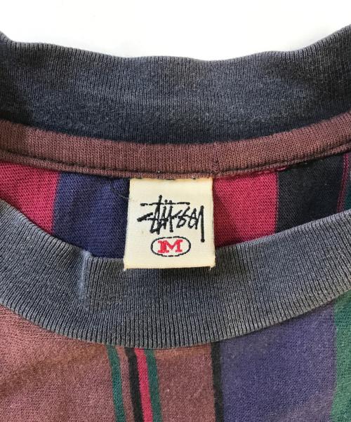stussy（ステューシー）stussy (ステューシー) マルチストライプTシャツ マルチカラー サイズ:Mの古着・服飾アイテム