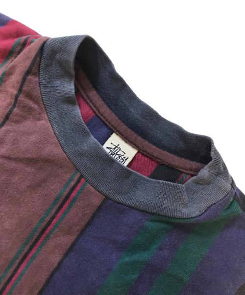 stussy（ステューシー）stussy (ステューシー) マルチストライプTシャツ マルチカラー サイズ:Mの古着・服飾アイテム