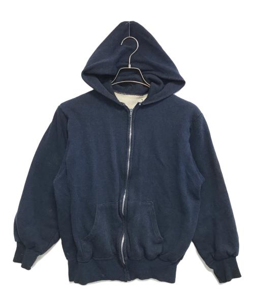 VINTAGE（ヴィンテージ）VINTAGE (ヴィンテージ) 裏サーマルジップパーカー ネイビー サイズ:LARGEの古着・服飾アイテム