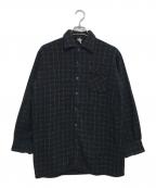 VINTAGEヴィンテージ）の古着「ウールシャツ」｜ブラック