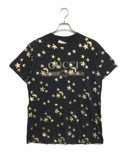 GUCCI（グッチ）GUCCI (グッチ) ロゴプリントTシャツ ブラック サイズ:Mの古着・服飾アイテム