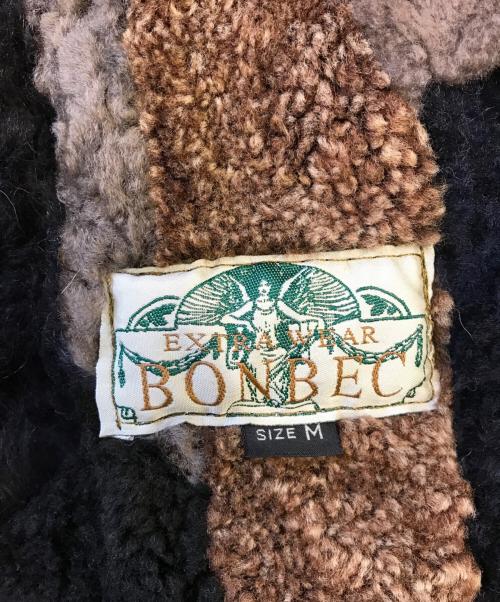 BONBEC（ボンベック）BONBEC (ボンベック) パッチワークレザージャケット ブラウン×ブラック サイズ:Mの古着・服飾アイテム