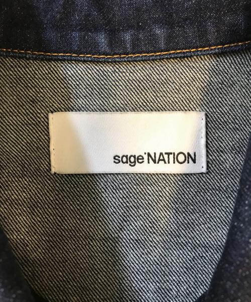 sage'NATION（セイジネーション）sage'NATION (セイジネーション) DENIM JIJI JACKET インディゴ サイズ:Mの古着・服飾アイテム