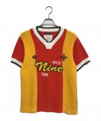 RICE NINE TENライスナインテン）の古着「EX Knitting Soccer Jersey」｜レッド×オレンジ