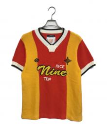 RICE NINE TEN（ライスナインテン）の古着「EX Knitting Soccer Jersey」｜レッド×オレンジ