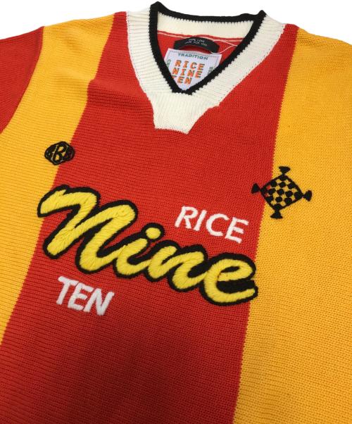 RICE NINE TEN（ライスナインテン）RICE NINE TEN (ライスナインテン) EX Knitting Soccer Jersey レッド×オレンジ サイズ:SIZE1の古着・服飾アイテム