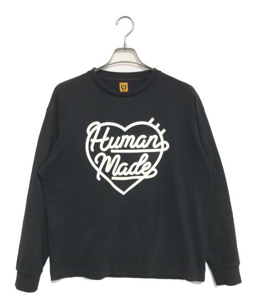 HUMAN MADE（ヒューマンメイド）HUMAN MADE (ヒューマンメイド) ハートプリントロゴカットソー ブラック サイズ:Lの古着・服飾アイテム