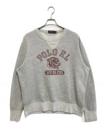 POLO RALPH LAUREN（ポロ・ラルフローレン）の古着「三段フロッキープリントスウェット」｜グレー