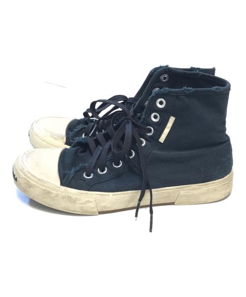 BALENCIAGA（バレンシアガ）BALENCIAGA (バレンシアガ) 加工ハイカットスニーカー ブラック サイズ:26.5の古着・服飾アイテム