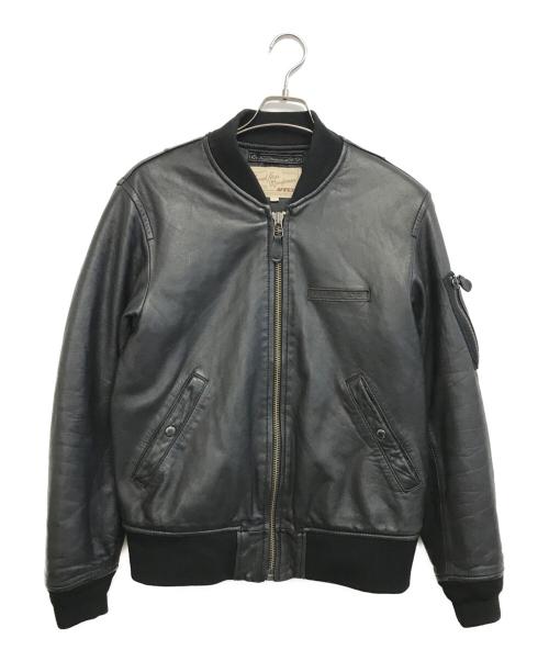 AVIREX（アヴィレックス）AVIREX (アヴィレックス) ラムレザージャケット ブラック サイズ:Lの古着・服飾アイテム