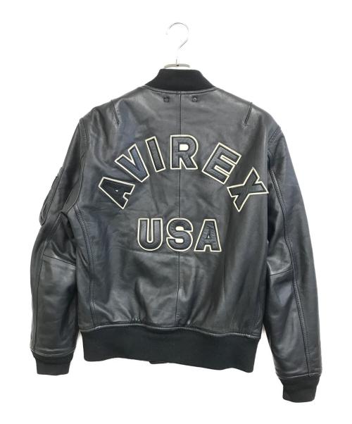 AVIREX（アヴィレックス）AVIREX (アヴィレックス) ラムレザージャケット ブラック サイズ:Lの古着・服飾アイテム