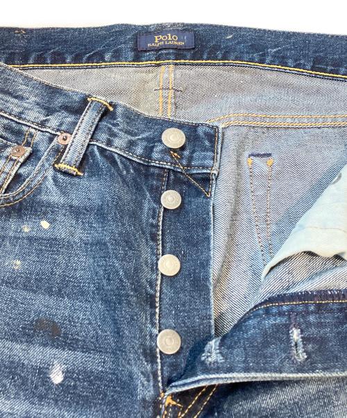 POLO RALPH LAUREN（ポロ・ラルフローレン）POLO RALPH LAUREN (ポロ・ラルフローレン) ペンキ加工デニムパンツ インディゴ サイズ:W32の古着・服飾アイテム