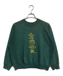 キャラクタースウェット（キャラクタースウェット）の古着「90s PEANUTS(ピーナッツ) キャラクタースウェット」｜グリーン