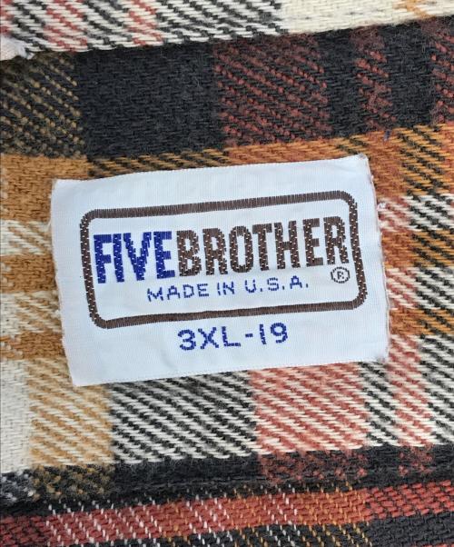 FIVE BROTHER（ファイブブラザー）FIVE BROTHER (ファイブブラザー) ネルシャツ ブラウン サイズ:3XLの古着・服飾アイテム