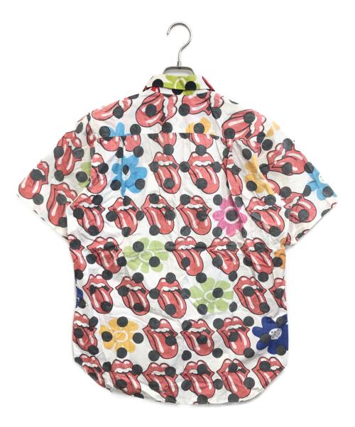 COMME des GARCONS HOMME PLUS（コムデギャルソンオムプリュス）COMME des GARCONS HOMME PLUS (コムデギャルソンオムプリュス) ROLLING STONES (ローリングストーンズ) 半袖総柄シャツ レッド サイズ:SSの古着・服飾アイテム