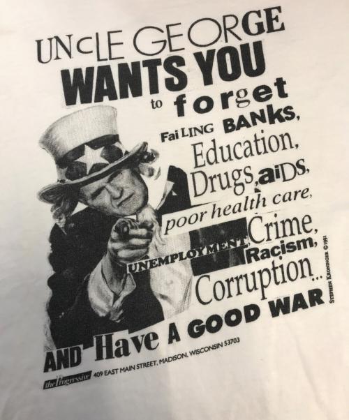 VINTAGE（ヴィンテージ）VINTAGE (ヴィンテージ) under george wants you Tシャツ ホワイト サイズ:LARGEの古着・服飾アイテム