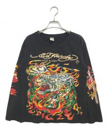 Ed Hardy（エド ハーディー）の古着「マルチプリントTシャツ」｜ブラック