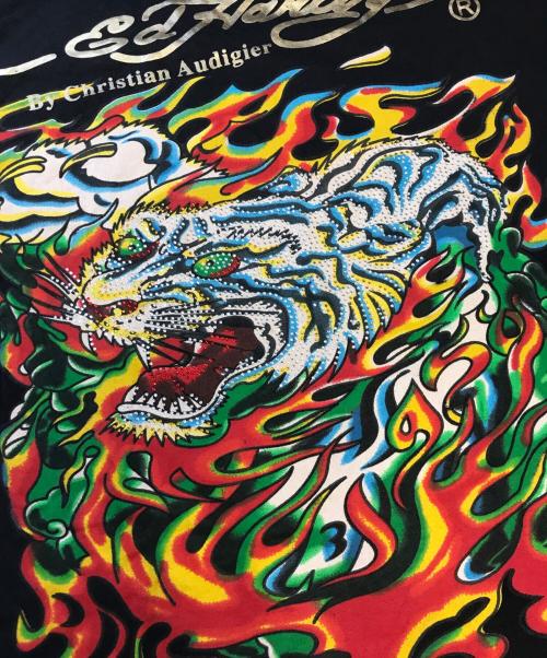 Ed Hardy（エド ハーディー）Ed Hardy (エド ハーディー) マルチプリントTシャツ ブラック サイズ:XLの古着・服飾アイテム