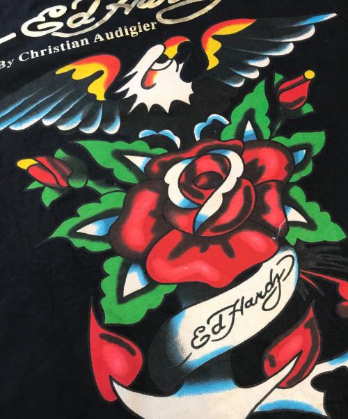 Ed Hardy（エド ハーディー）Ed Hardy (エド ハーディー) マルチプリントTシャツ ブラック サイズ:XLの古着・服飾アイテム
