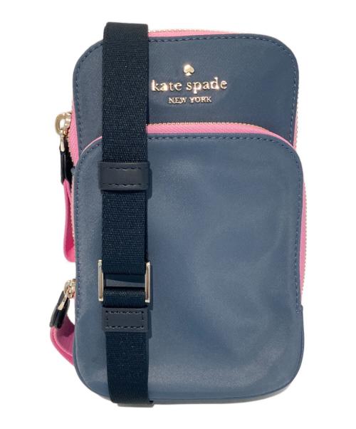 Kate Spade（ケイトスペード）Kate Spade (ケイトスペード) チェルシー カラーブロック ノース サウス デュアル ジップ フォン クロスボディ ネイビーの古着・服飾アイテム
