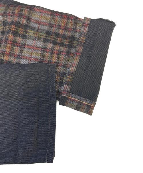 COMME des GARCONS HOMME（コムデギャルソン オム）COMME des GARCONS HOMME (コムデギャルソン オム) チェック切替デニムパンツ ブラック サイズ:Sの古着・服飾アイテム